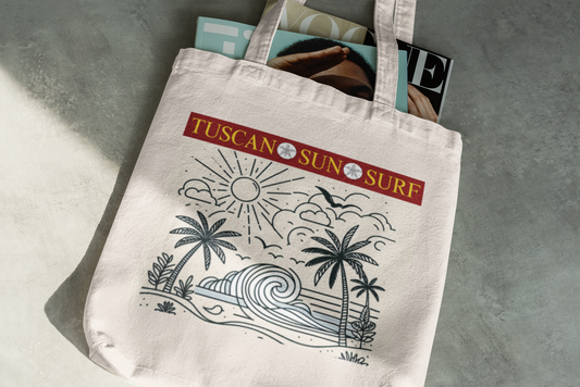 Eco Tote Bag - Beach Wave Design