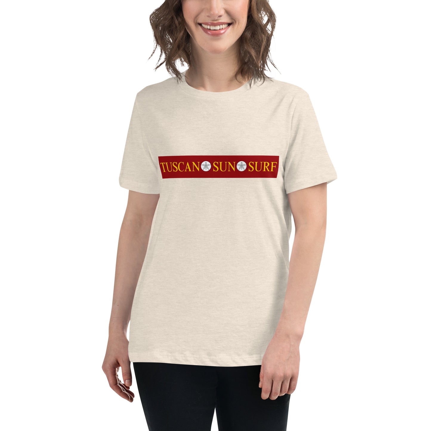 Women's Relaxed T-Shirt - Tuscan Sun Surf Design